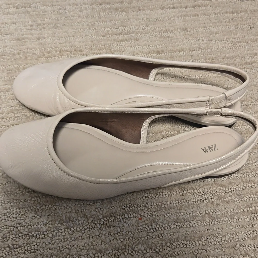 Zara Leather Slingbacks-Bone